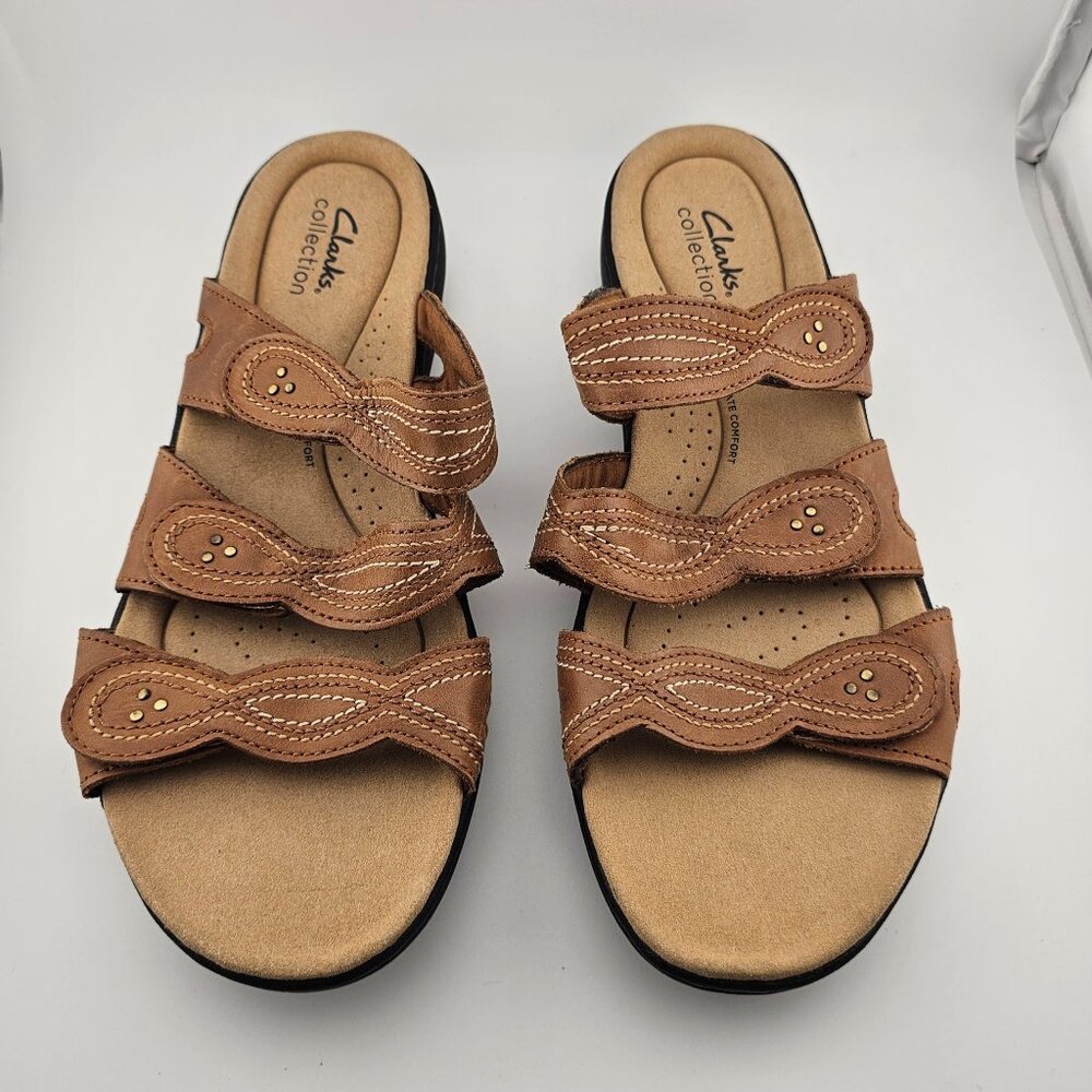 Clarks Laurieann Ayla Dark Tan Sandals Sz 10M NWOT